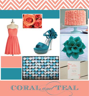 Wedding Color Inspiration: Coral and Teal