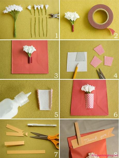 Unique DIY Paper Vase Favor Bag ideas
