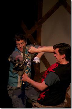 Drew Johnson and Jared Dennis, in a scene from Promethean Theatre's Review: Henry V (Promethean Theatre)