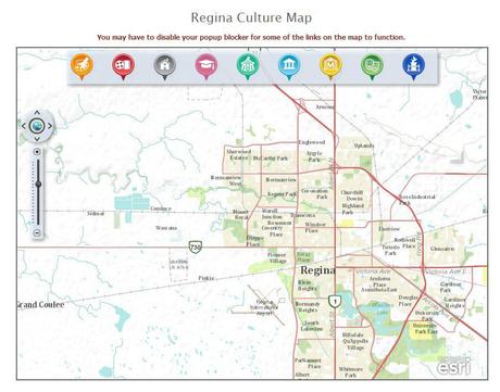 online web map - Regina Culture Map