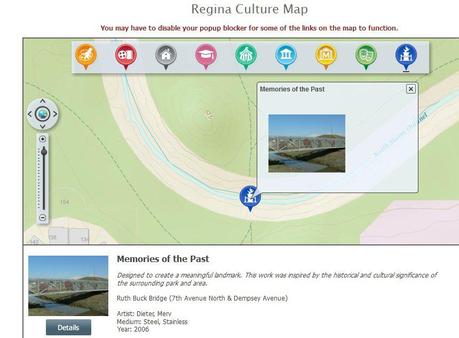 online web map - Regina Culture Map 