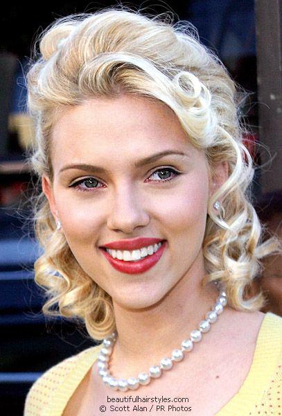 Scarlett Johansson sporting a vintage hair style Scarlett Johansson sporting a vintage hair style