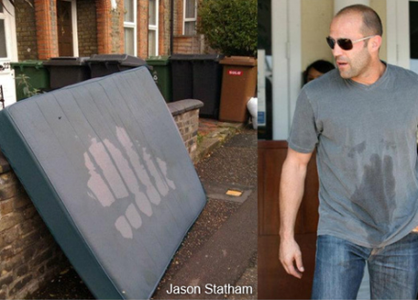 Jason Statham looking very like a mattress