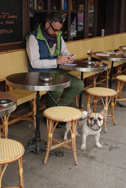 Wilder Street Style: 2 Men at Cafes in Paris with Dogs