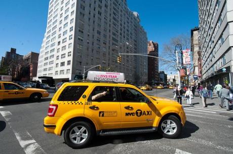 The intersection of 12th Street and 6th Avenue in Manhattan where a british journalist was saved from being hit by a taxi cab by actor Ryan Gosling. (Craig Warga/ New York Daily News)