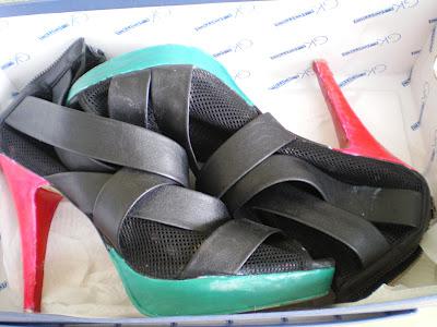 First D.I.Y. Colour block heels