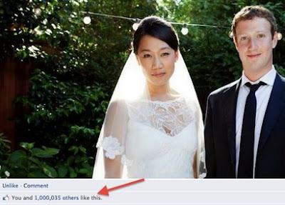 Mark Zuckerberg's Marriage get over 1 Million 