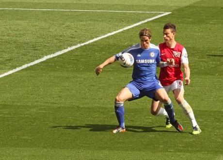 Chelsea's Fernando Torres in action against Arsenal