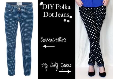 DIY Weekend: Polka Dot Jeans. You could do shorts, too! -...