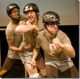 (left to right) Levenix Riddle, Josh Odor and Miguel Nunez in Pine Box Theater Company’s production of Review: The Jammer (Pine Box Theater)
