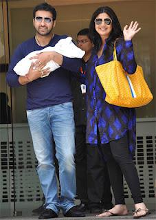 First Look: Shilpa, Raj take newborn son home