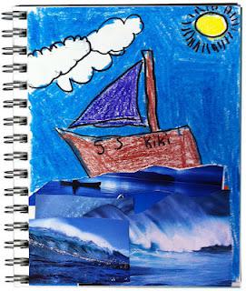 Ocean Collage Art Journal Page
