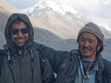 Travis and a Tibetan at Everest Base Camp