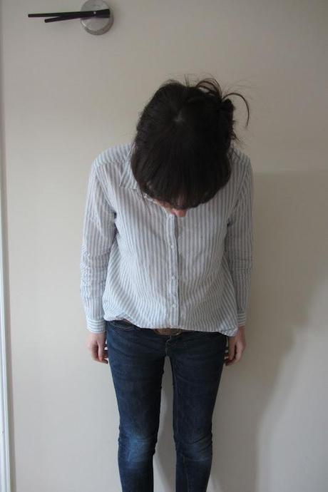 OOTD|| Zara ripped striped shirt