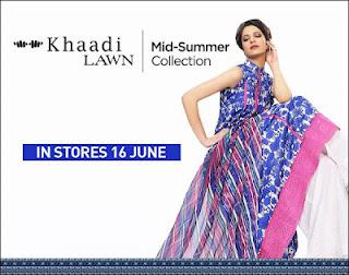 Latest Khaadi Lawn Mid-Summer Collection 2012