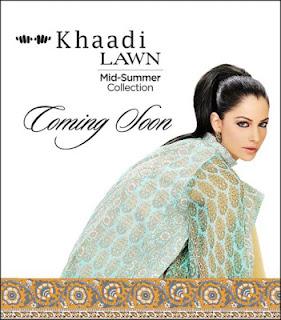 Latest Khaadi Lawn Mid-Summer Collection 2012