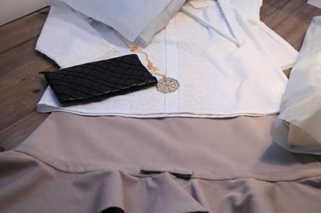Blouse, skirt and pouch on the table Feminine, Fresh & So Cute!