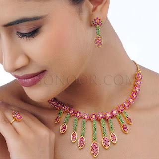 Gold Fashion Beautiful Party Wear Necklace by Sonoor Jewels Collection 2012