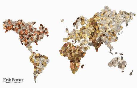 Bedow Studio-Map Made of Coins