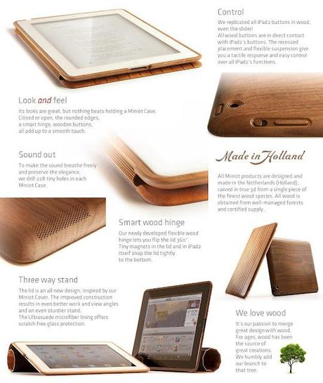 iPad 2 wood case and accessories by Miniot Design
