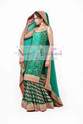 Latest bridal Mehndi Dresses Collection 2012 by Noorz Boutique