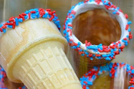 DIY: A Simple And Colorful Fourth Of July Sprinkle Ice Cream Cones