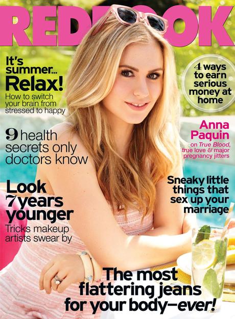 REDBOOK August Cover Anna Paquin looking summery on REDBOOK August Cover
