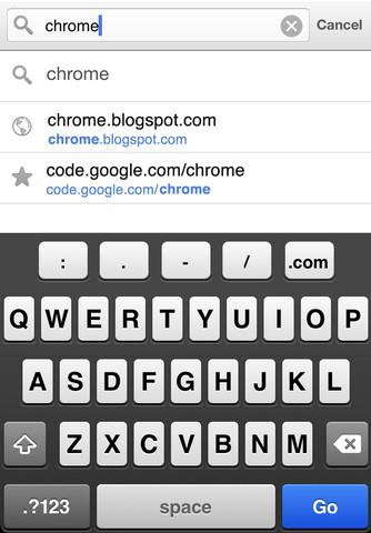Search bar in Chrome for iOS chrome for iOS