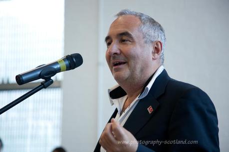 Event photo - Andrew Dixon, chief executive of Creative Scotland, speaking at the Sculpture centre's open evening