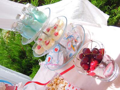 A Cherry Birthday party with a touch of blue from  Rcommerose  in France