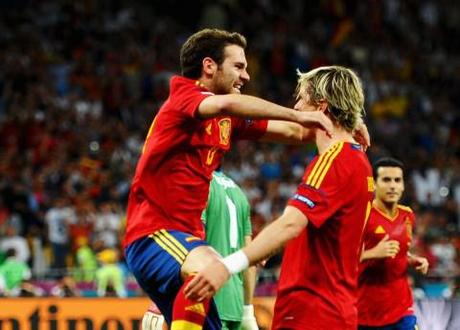 Spain celebrate their win over Italy in Euro 2012 - with lots of sex?