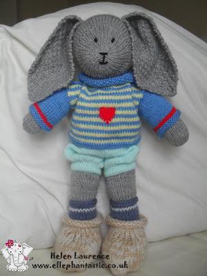 Oscar the knitted rabbit