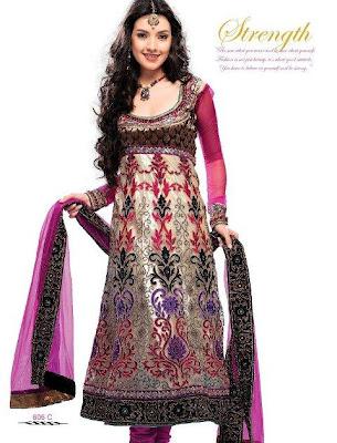 Latest Embroidered Anarkali Frocks Collection For Bridal 2012