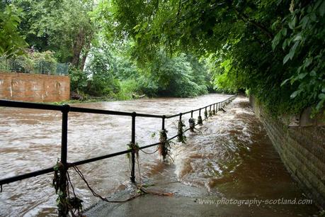 Water of Leith bursts its banks