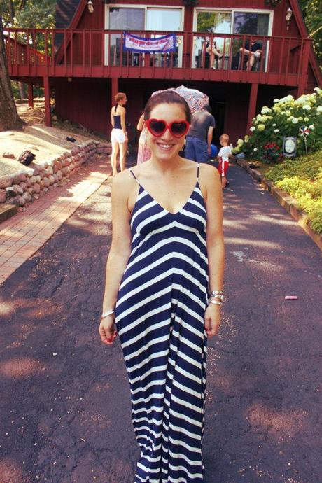 Outfit: 4th of July stripe maxi dress