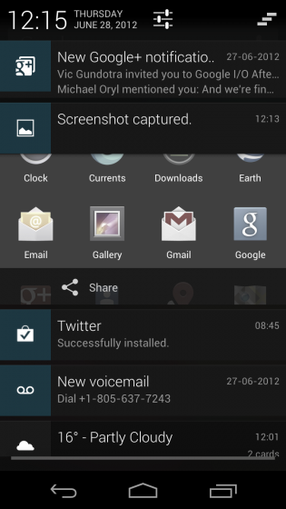 Notifications on Jelly Bean