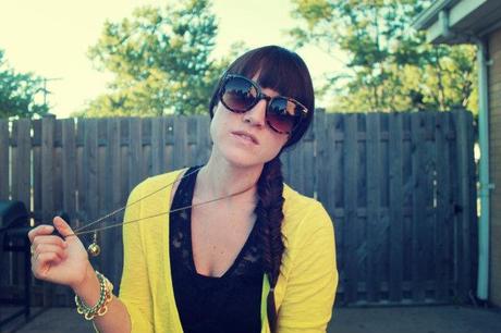 Outfit: Neons and neutrals vintage