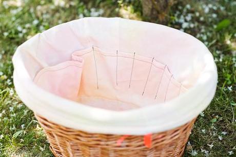 Sunset-dyed picnic basket/pouch
