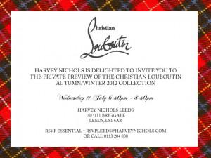 0997 Christian L Evite LD 300x225 The Christian Louboutin Preview at Harvey Nichols Leeds