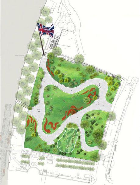 Plan of Jubilee Gardens, London - © West 8 urban design & landscape architecture