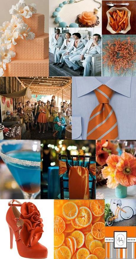 Orange and Blue Wedding