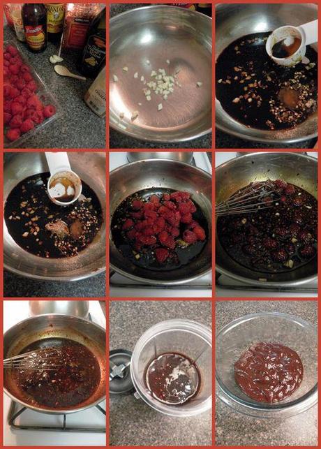 Raspberry balsamic BBQ sauce - collage