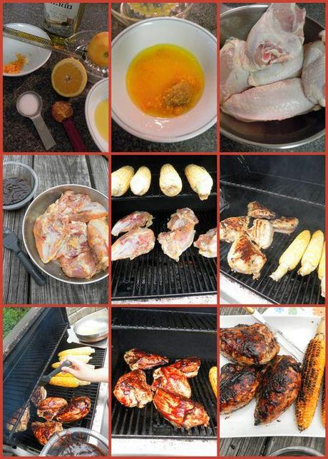 Chicken with raspberry balsamic BBQ sauce - collage