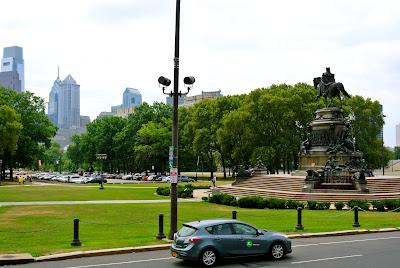 philly from a double-decker bus