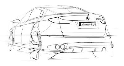 Car sketch rear 3/4 view by André