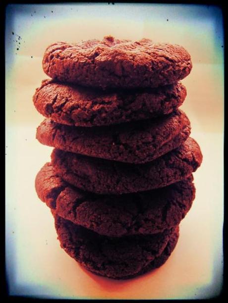 Stack of mint chocolatecookies Stack of mint chocolatecookies