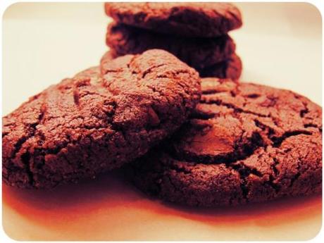Mint chocolate cookies in a pile Mint chocolate cookies in a pile