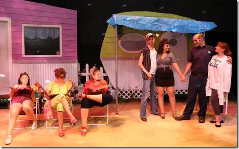 The cast: Ashley Braxton, Alex Grelle, Christina Hall, Jonathan Hickerson, Bri Schumacher, Danni Smith and Jennifer Wisegarver - in Kokandy Productions' Review: The Great American Trailer Park Musical (Kokandy Productions)