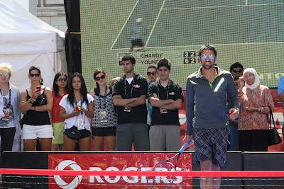 Tipsarevic at Yonge-Dundas Square for Rogers Cup LIVE!