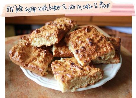 oaty tray bake Recipe – Gooey Chewy Oaty Biscuits & a cup of tea!